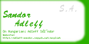 sandor adleff business card